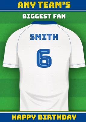 Football Legends Name And Number Football Shirt Birthday Card