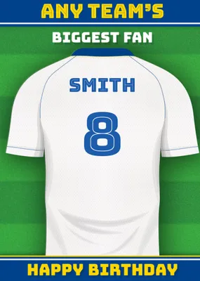 Football Legends Name And Number Football Shirt Birthday Card