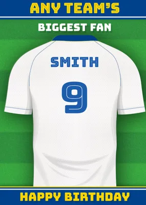 Football Legends Name And Number Football Shirt Birthday Card