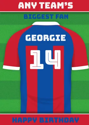 Football Legends Name And Number Football Shirt Birthday Card