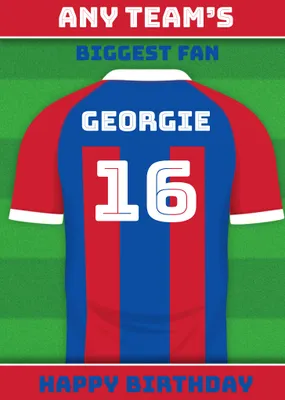 Football Legends Name And Number Football Shirt Birthday Card