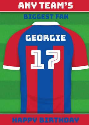 Football Legends Name And Number Football Shirt Birthday Card