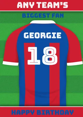 Football Legends Name And Number Football Shirt Birthday Card