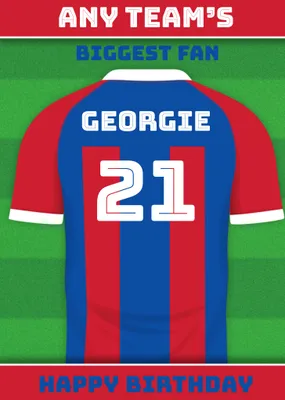 Football Legends Name And Number Football Shirt Birthday Card