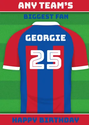 Football Legends Name And Number Football Shirt Birthday Card