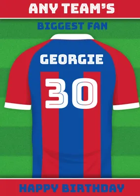 Football Legends Name And Number Football Shirt Birthday Card