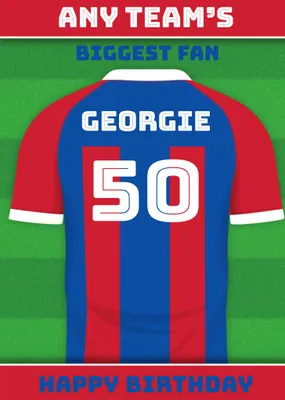 Football Legends Name And Number Football Shirt Birthday Card