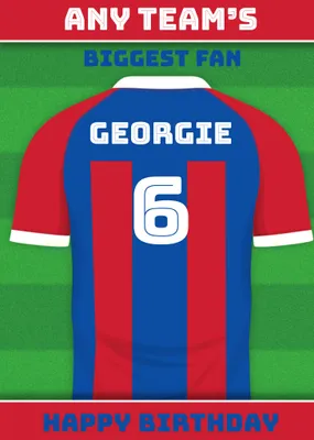 Football Legends Name And Number Football Shirt Birthday Card