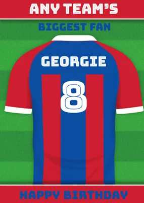 Football Legends Name And Number Football Shirt Birthday Card