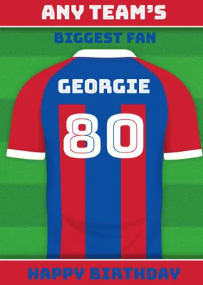 Football Legends Name And Number Football Shirt Birthday Card