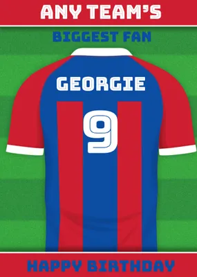 Football Legends Name And Number Football Shirt Birthday Card