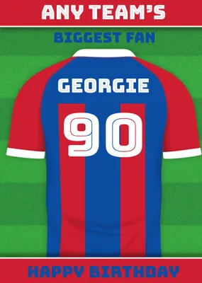 Football Legends Name And Number Football Shirt Birthday Card