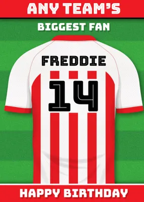 Football Legends Name And Number Football Shirt Birthday Card