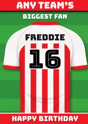 Football Legends Name And Number Football Shirt Birthday Card