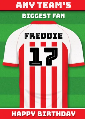 Football Legends Name And Number Football Shirt Birthday Card