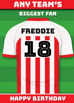 Football Legends Name And Number Football Shirt Birthday Card