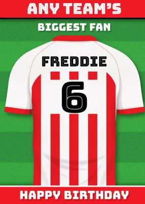 Football Legends Name And Number Football Shirt Birthday Card