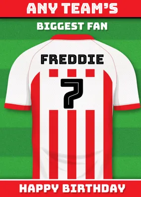 Football Legends Name And Number Football Shirt Birthday Card