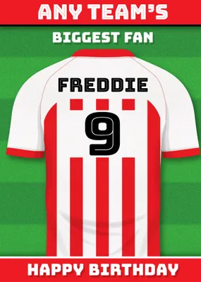 Football Legends Name And Number Football Shirt Birthday Card