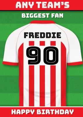 Football Legends Name And Number Football Shirt Birthday Card