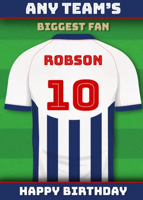 Football Legends Name And Number Football Shirt Birthday Card