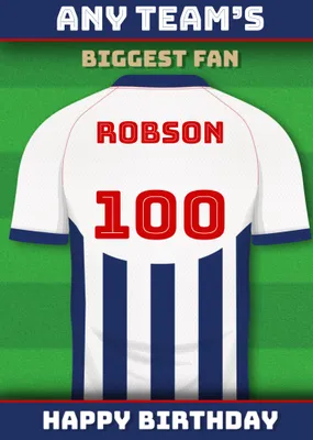 Football Legends Name And Number Football Shirt Birthday Card