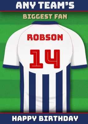 Football Legends Name And Number Football Shirt Birthday Card