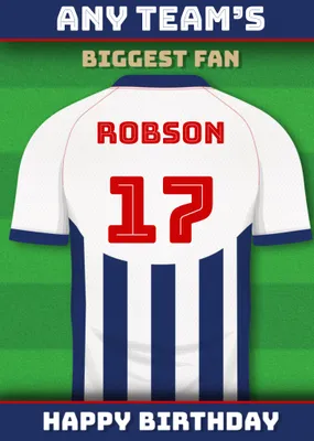 Football Legends Name And Number Football Shirt Birthday Card