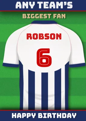 Football Legends Name And Number Football Shirt Birthday Card