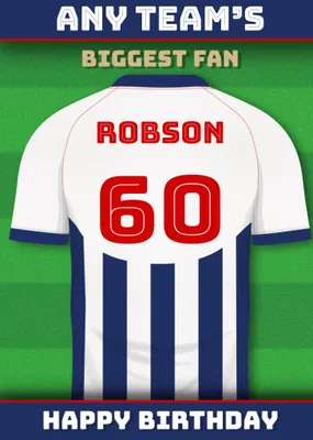 Football Legends Name And Number Football Shirt Birthday Card