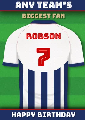 Football Legends Name And Number Football Shirt Birthday Card
