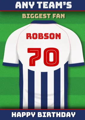 Football Legends Name And Number Football Shirt Birthday Card