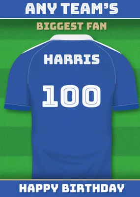 Football Legends Name And Number Football Shirt Birthday Card