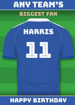 Football Legends Name And Number Football Shirt Birthday Card