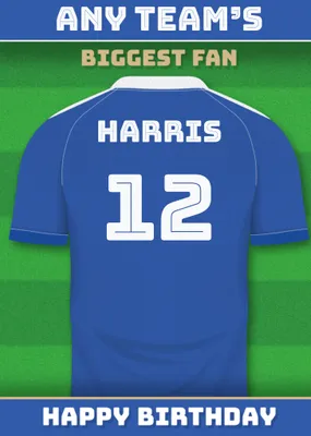 Football Legends Name And Number Football Shirt Birthday Card