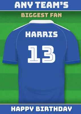 Football Legends Name And Number Football Shirt Birthday Card