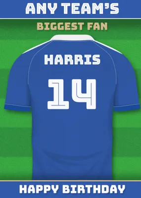 Football Legends Name And Number Football Shirt Birthday Card