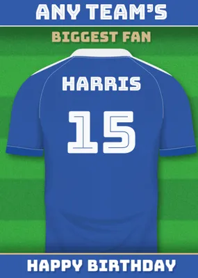 Football Legends Name And Number Football Shirt Birthday Card