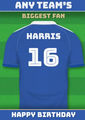 Football Legends Name And Number Football Shirt Birthday Card