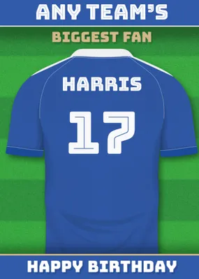 Football Legends Name And Number Football Shirt Birthday Card