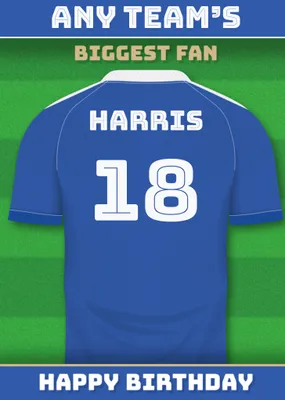 Football Legends Name And Number Football Shirt Birthday Card