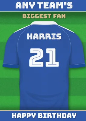 Football Legends Name And Number Football Shirt Birthday Card