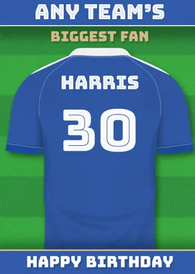 Football Legends Name And Number Football Shirt Birthday Card