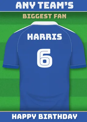 Football Legends Name And Number Football Shirt Birthday Card