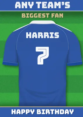 Football Legends Name And Number Football Shirt Birthday Card