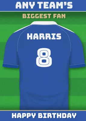 Football Legends Name And Number Football Shirt Birthday Card