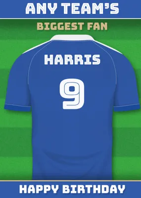 Football Legends Name And Number Football Shirt Birthday Card