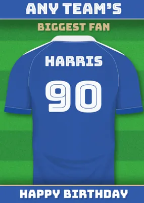 Football Legends Name And Number Football Shirt Birthday Card