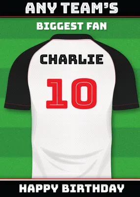 Football Legends Name And Number Football Shirt Birthday Card