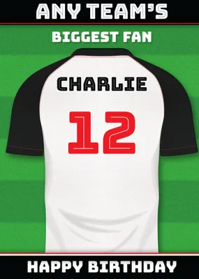 Football Legends Name And Number Football Shirt Birthday Card